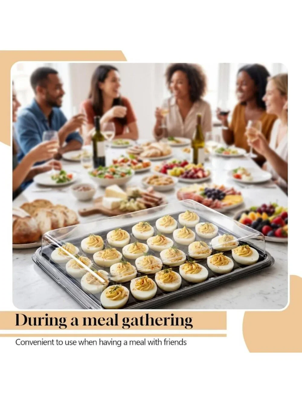 Extra Large Deviled Egg Containers with Lids - 10 Pack, Food Safe & BPA-Free